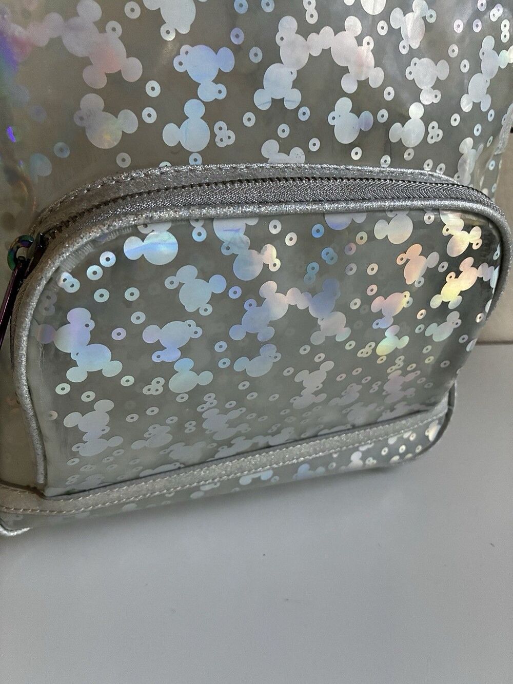 Disney Mickey Mouse confetti Loungefly Clear Bag holographic backpack - Picture 3 of 7